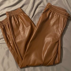 Brown Leather Jogger